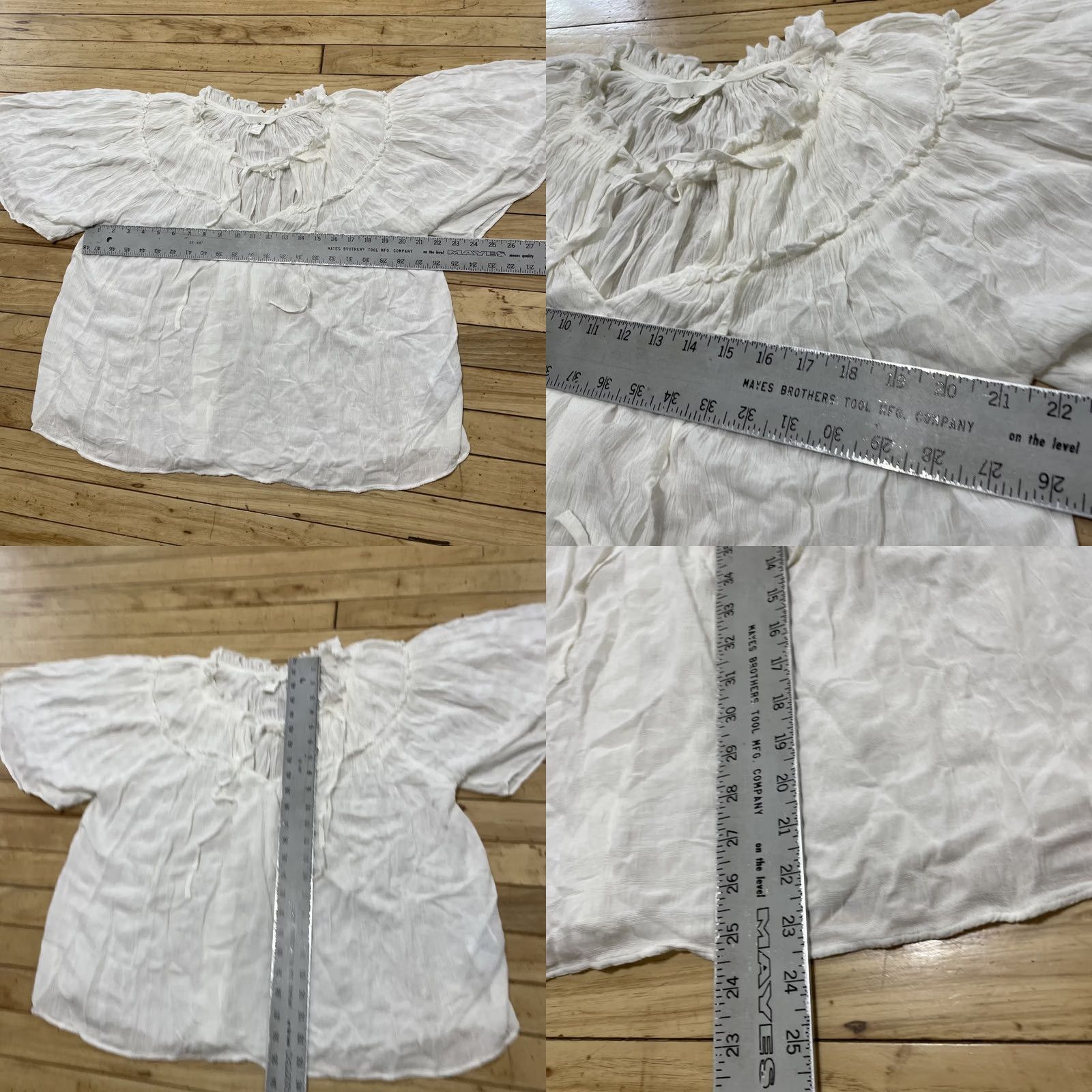H&M H&M Top Women XS White Pirate Romantic Shirt Oversize Boho Frills Hippie Western Shirt Size XS / US 0-2 / IT 36-38 - 8 Thumbnail