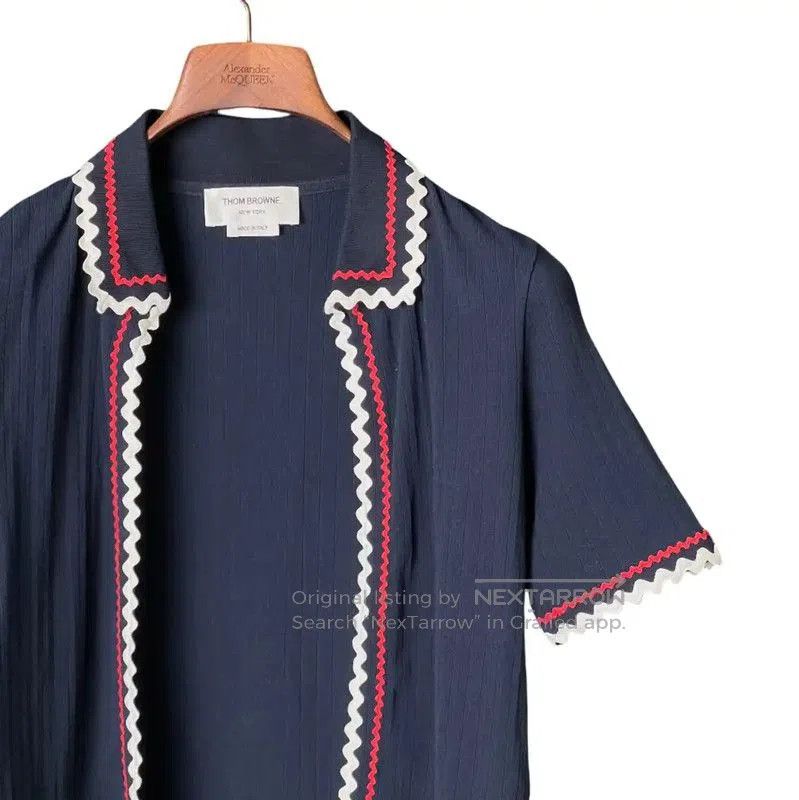 Thom Browne Thom Browne Women's Short Sleeve Blue Cardigan . Size L / US 10 / IT 46 - 3 Thumbnail