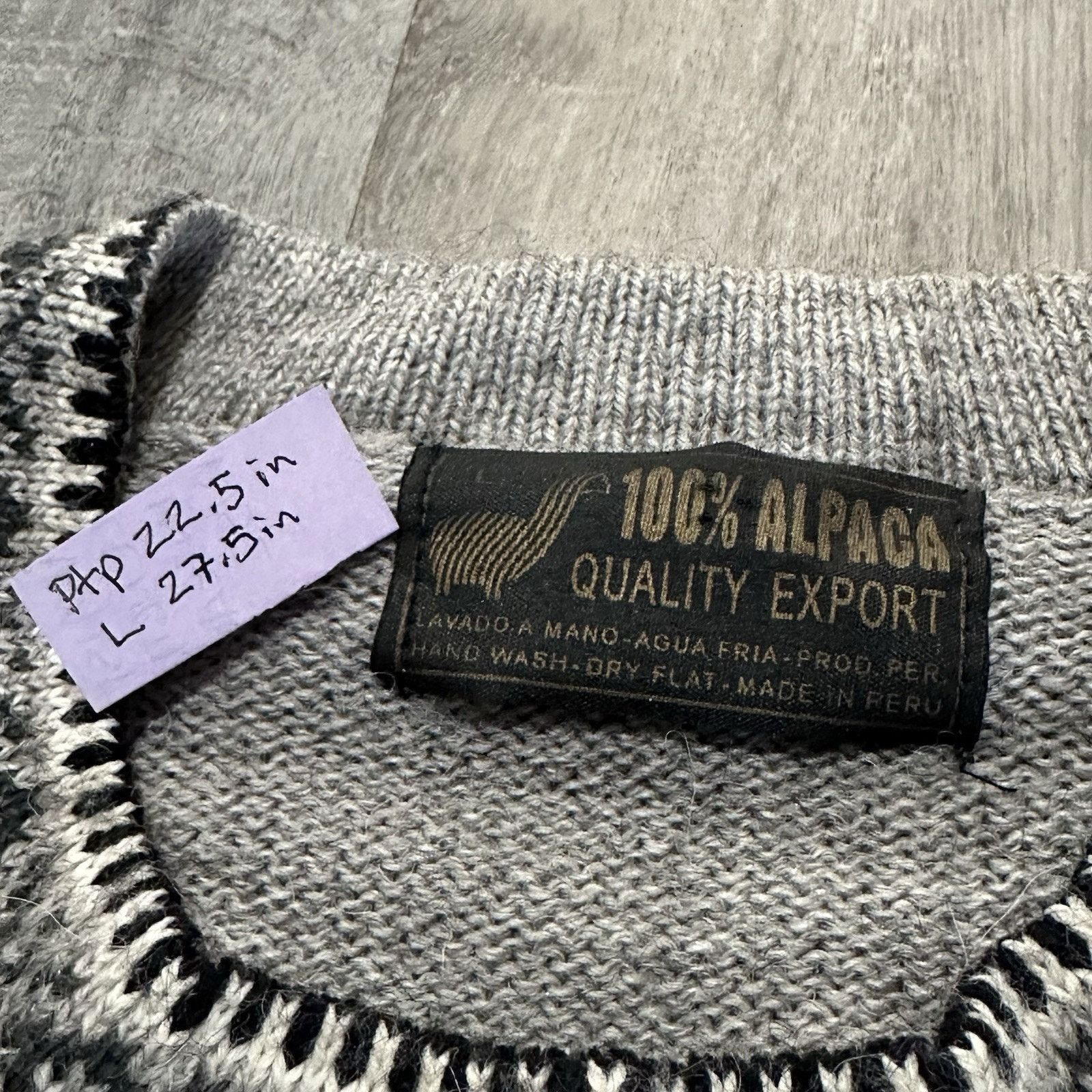 Vintage Vintage 100% Alpaca Wool Made In Peru Crewneck Sweater XL Size US XL / EU 56 / 4 - 7 Thumbnail