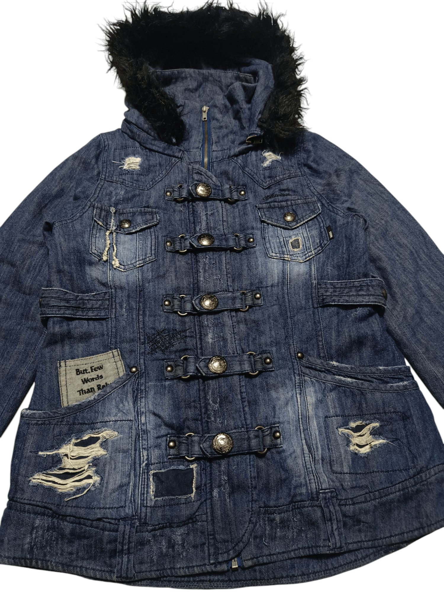 Japanese Brand BACKS Classic Punk Steampunk Japanese Bandage Denim Jacket Size US M / EU 48-50 / 2 - 3 Thumbnail