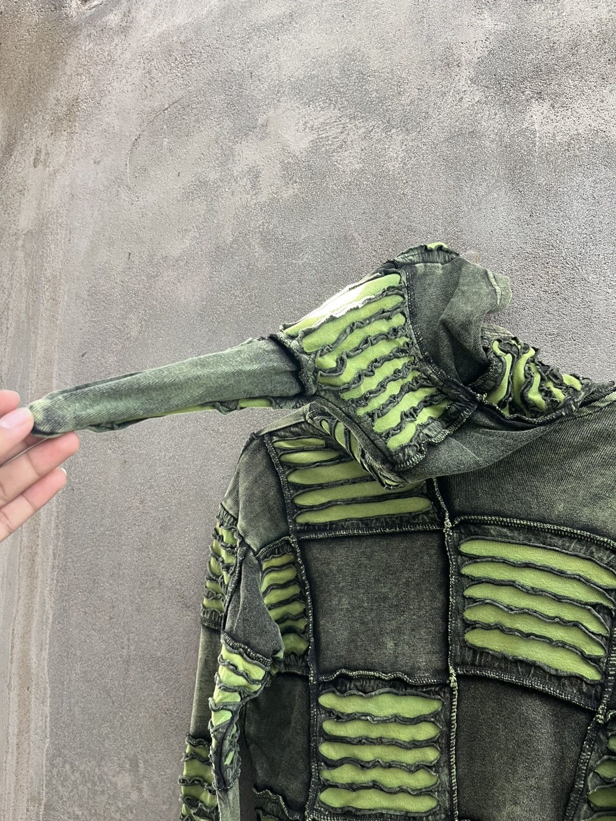 Japanese Brand Handcrafted Boho Patchwork Hoodie - Psychedelic Grunge Y2K Size US XL / EU 56 / 4 - 6 Thumbnail