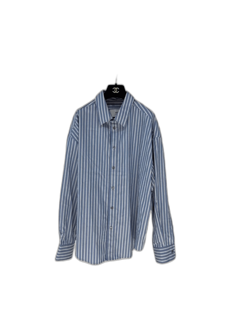 AMI Ami Striped Logo Shirt for Spring Summer Size L / US 10 / IT 46 - 1 Thumbnail