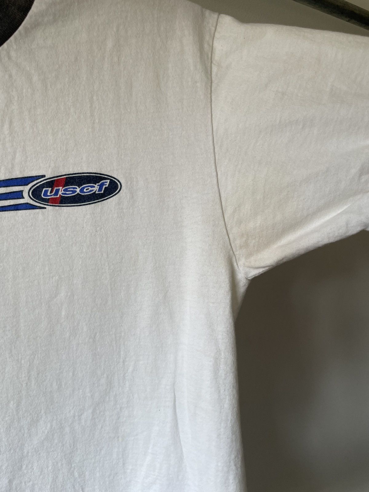 Vintage Vintage 90s USCF Cycling Ringer Bleached tee Size US M / EU 48-50 / 2 - 5 Thumbnail