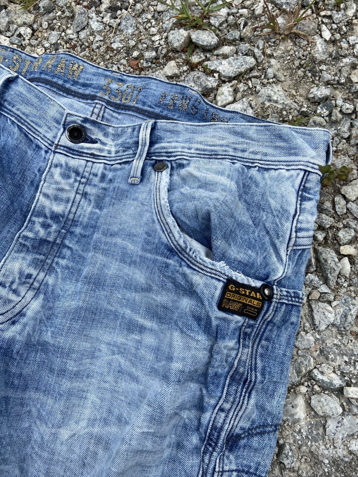 G-Star × Vintage Vintage Distress G Star Raw Denim Size US 35 - 5 Thumbnail