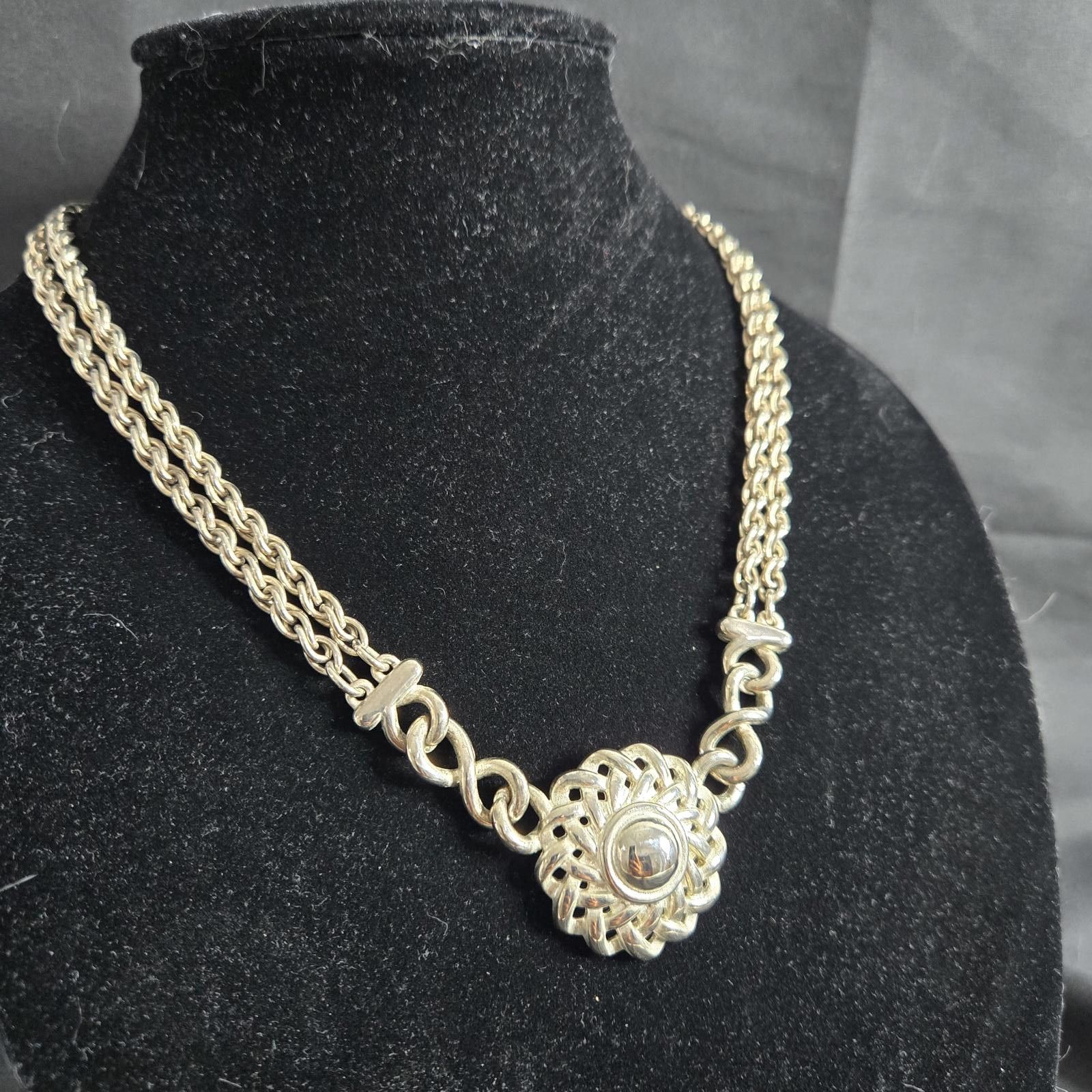 Givenchy Givenchy Necklace Silver Tone Multi Chain Medallion Vintage Size ONE SIZE - 3 Thumbnail