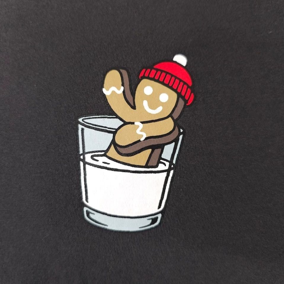 Old Navy Gingerbread Man T Shirt Mens Large Dark Gray Christmas Milk And Cookies Old Navy Shirt Size US L / EU 52-54 / 3 - 3 Thumbnail