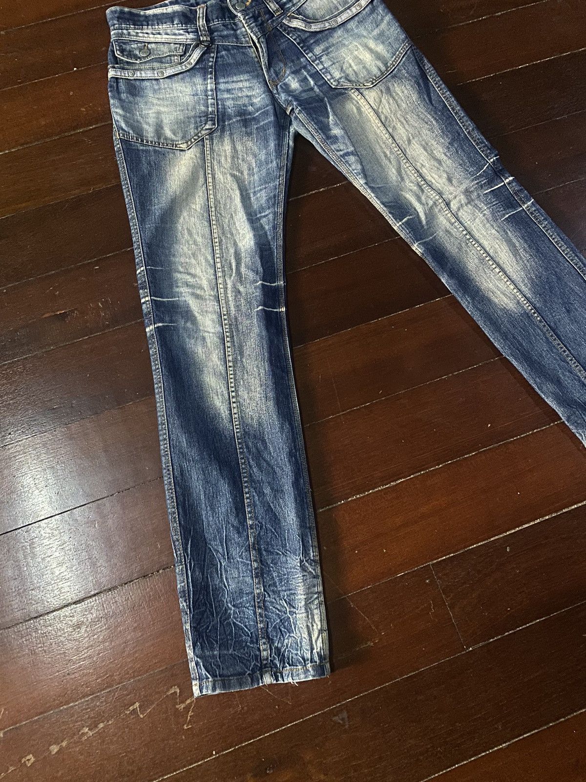 Designer × HIDEAWAYS × If Six Was Nine FIRE 🔥 HIDEAWAYS NICOLE nice faded studded pocket FLARE Size US 34 / EU 50 - 3 Thumbnail