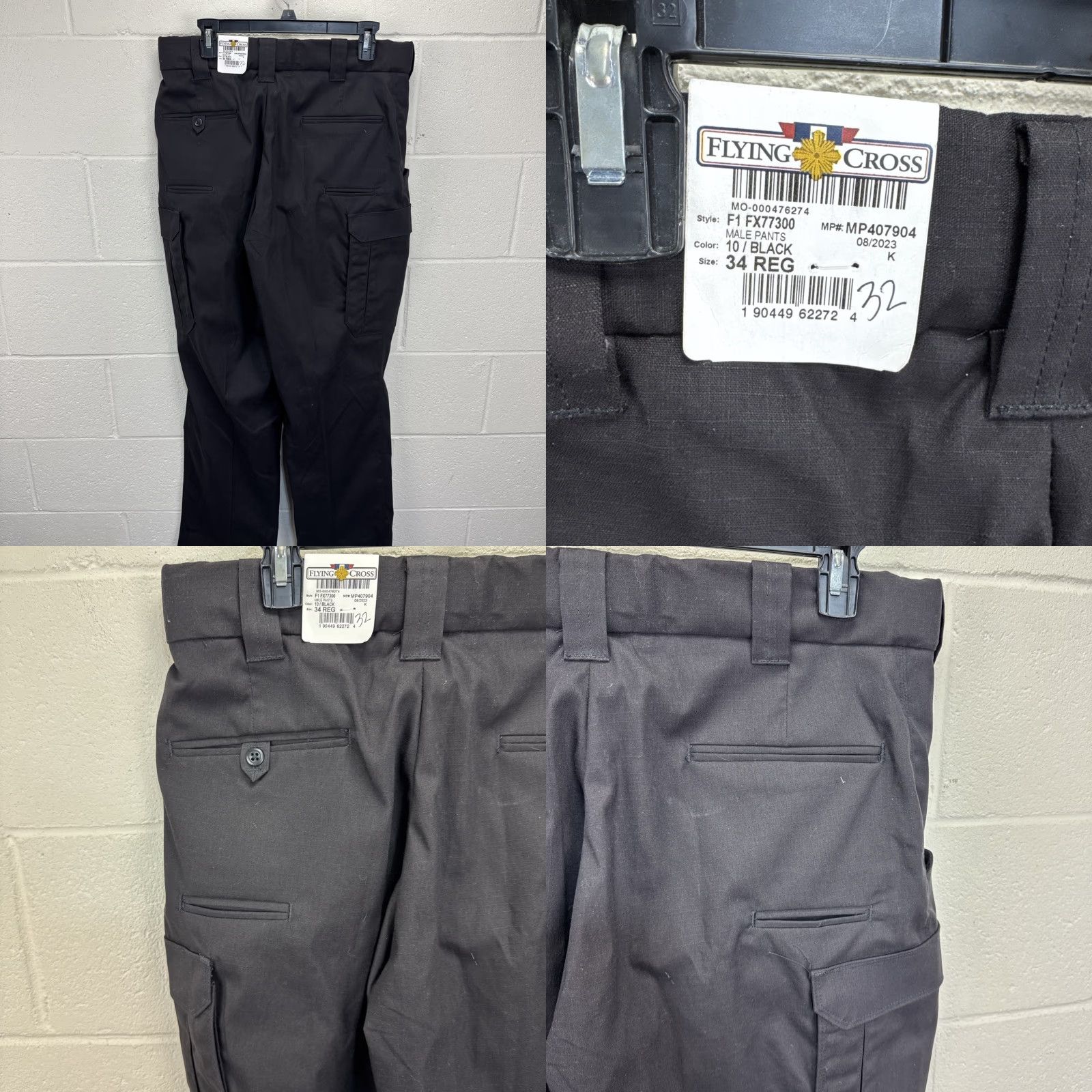 Vintage Flying Cross F1 FX77300 Pants Black 34x36 Workwear Mens Regular 5-Pocket Cargo Straight Front Zipper Button Hook & Eye Canvas Polyester Size US 34 / EU 50 - 8 Thumbnail