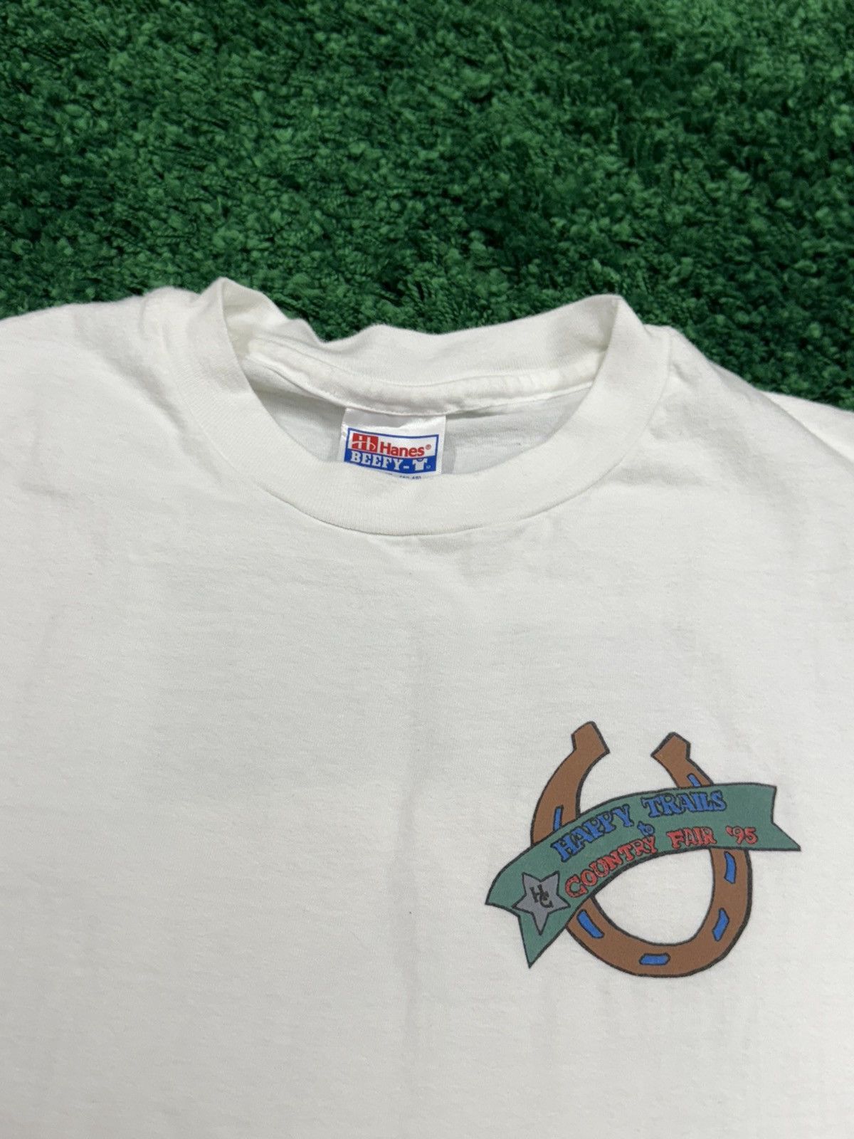 Hanes × Vintage Happy Tails Country Fair 1995 Tee White XL Texas Cowboy Size US XL / EU 56 / 4 - 2 Thumbnail