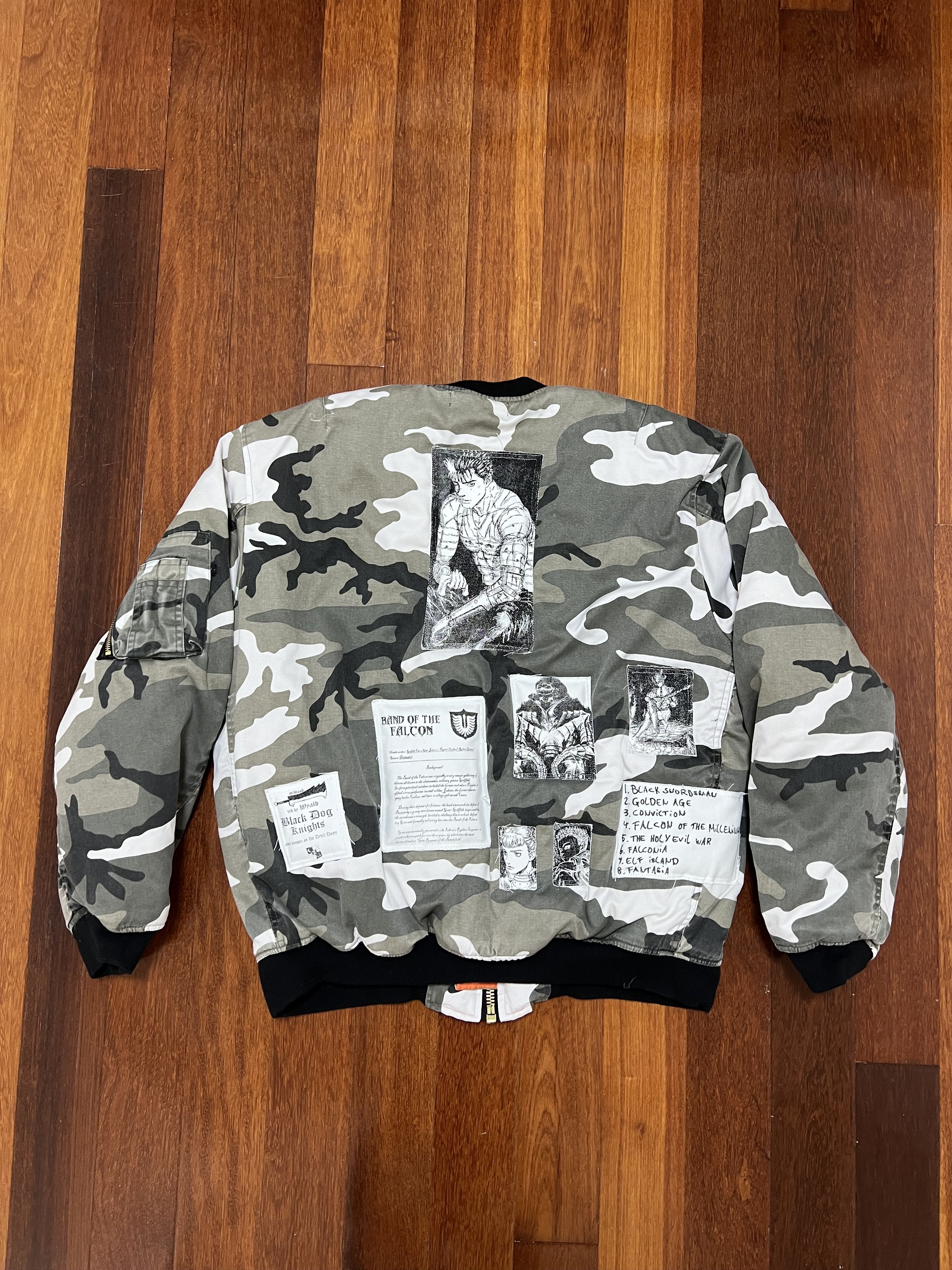 Fostex Garments × Rough Simmons 💚 2022 Rough Simmons Beserk Swordsman Patched Bomber Size US L / EU 52-54 / 3 - 4 Thumbnail