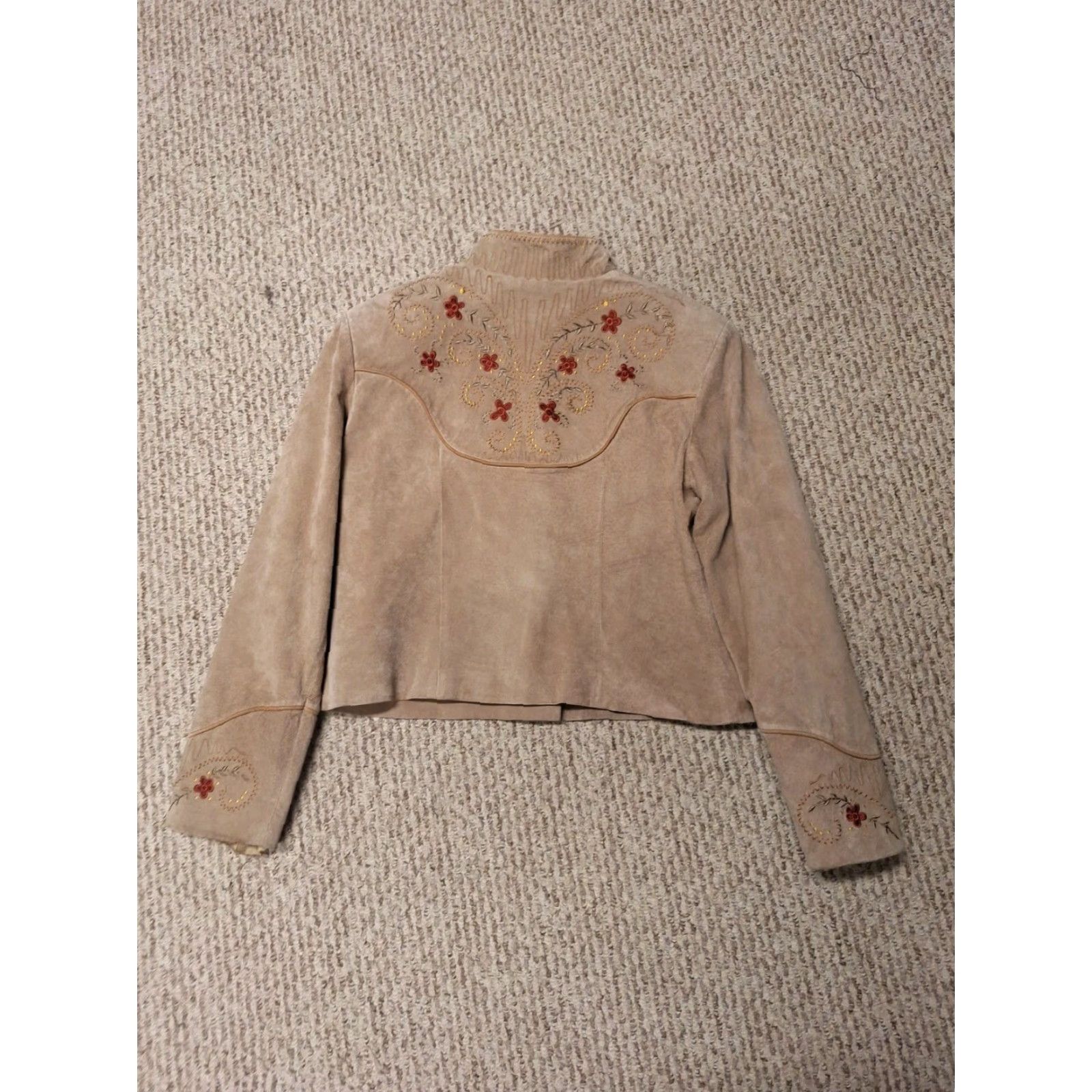 Scully VINTAGE Scully Womens Floral Suede Leather Button Western Rodeo Jacket Size 12 Size XL / US 12-14 / IT 48-50 - 4 Thumbnail