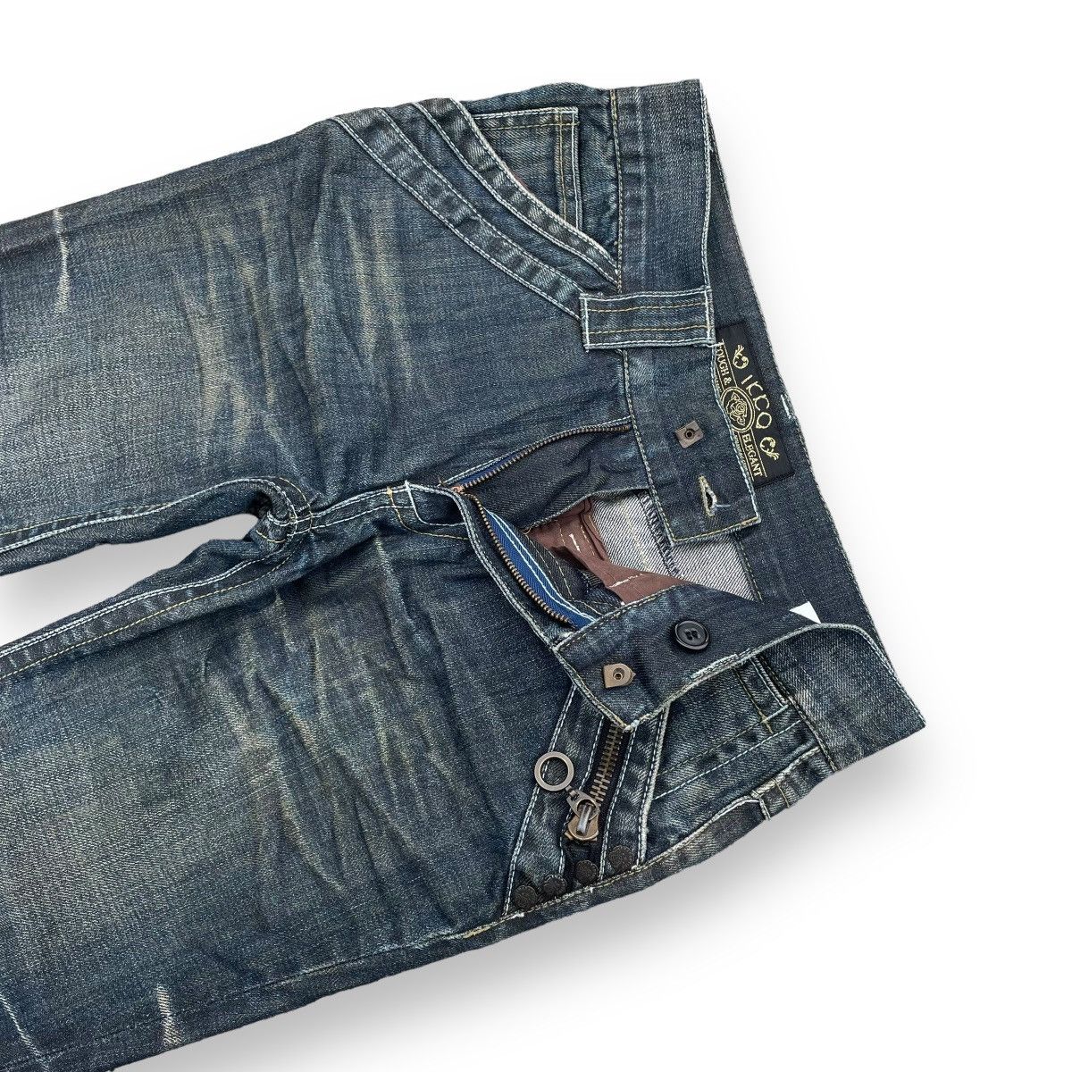 If Six Was Nine 🇯🇵 AMARANTINE "9 POCKETS" WASHED FlARE DENIM PANTS Size US 30 / EU 46 - 5 Thumbnail