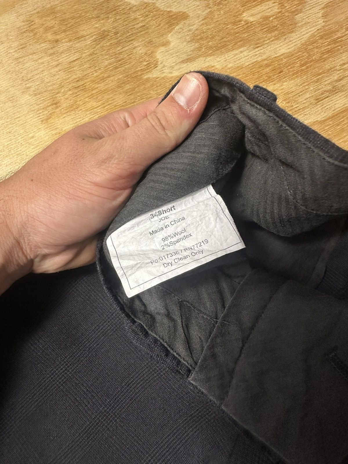 Other Black Wool Dress Pants Mens 34 Short Slim Fit Suit Trousers Size US 34 / EU 50 - 4 Thumbnail