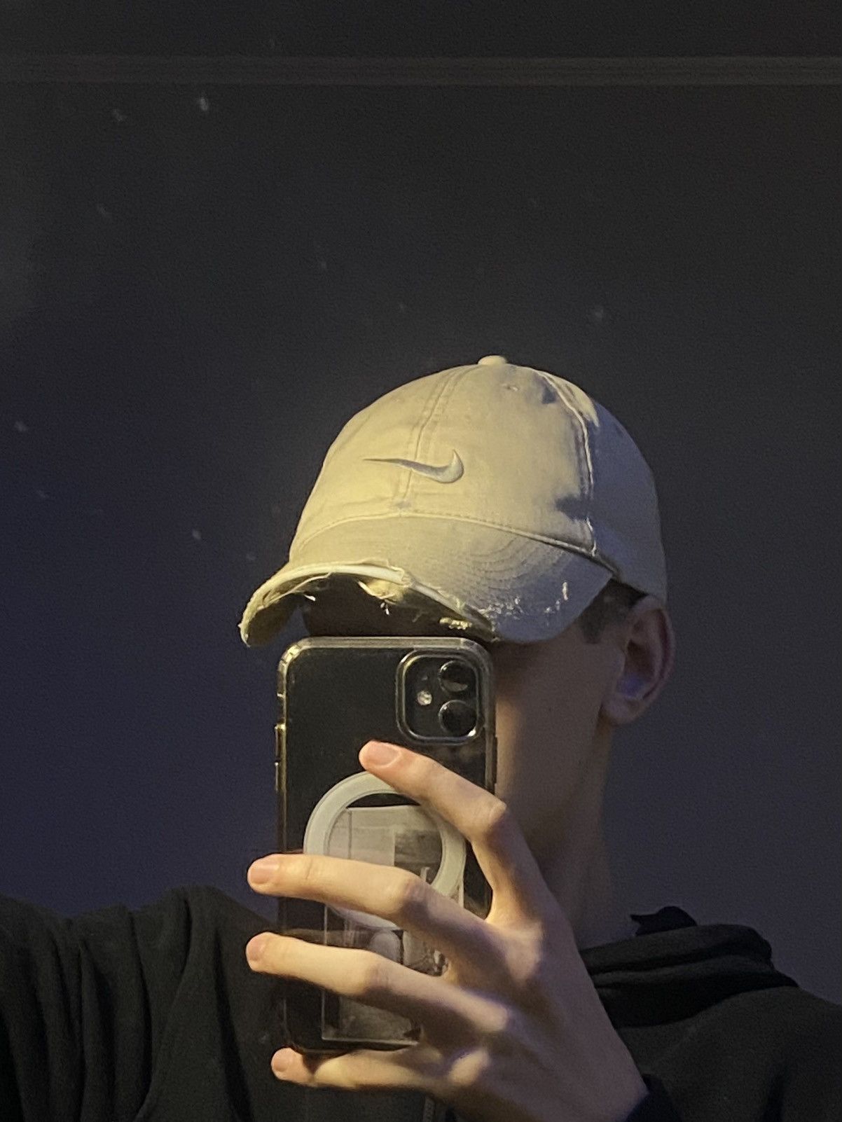 Nike × Vintage ARCHIVE nike vintage Y2K cap distressed beige thrashed 80ss Size ONE SIZE - 1 Thumbnail