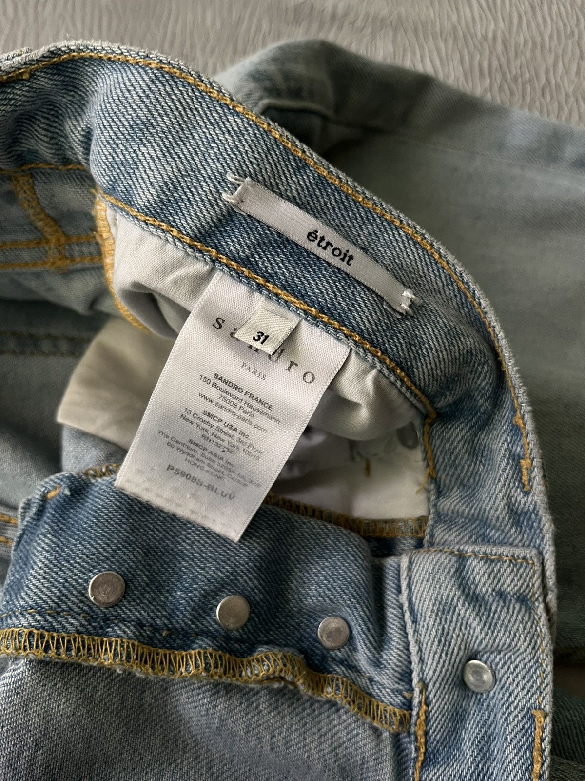 Sandro Sandro Etroit Streetwear Blue Denim Jeans Men’s Size US 31 - 16 Thumbnail