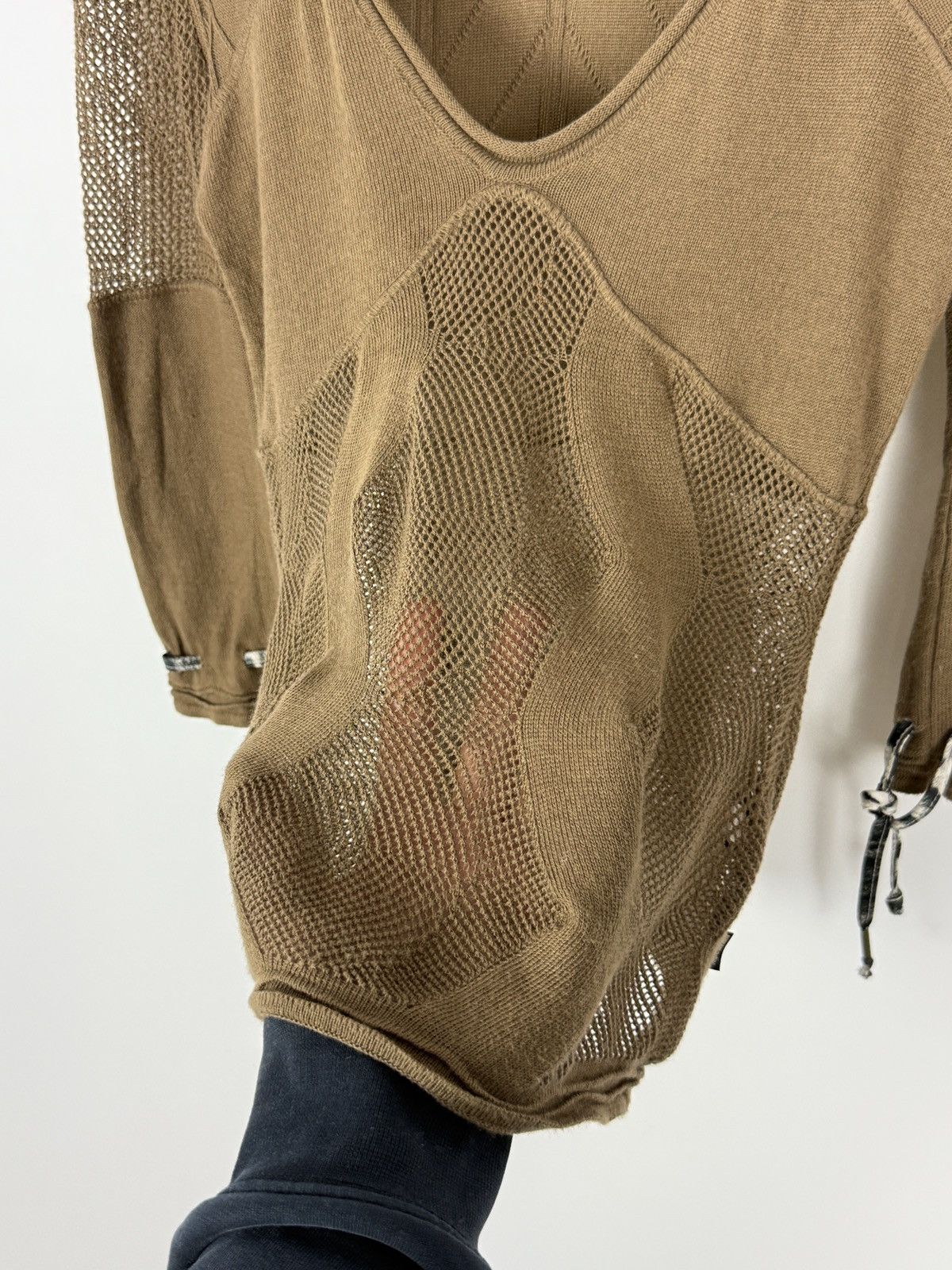 Just Cavalli Y2K Vintage Just Cavalli Brown Fishnet Knitted V-Neck Top 38 Size XS / US 0-2 / IT 36-38 - 5 Thumbnail