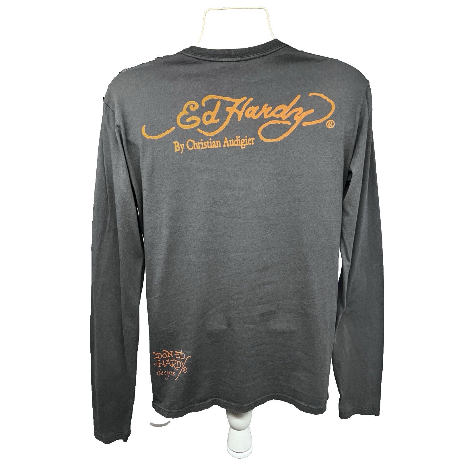 Ed Hardy Ed Hardy Gray Double Graphic Mens T-Shirt Medium Stretch USA Size US M / EU 48-50 / 2 - 3 Thumbnail