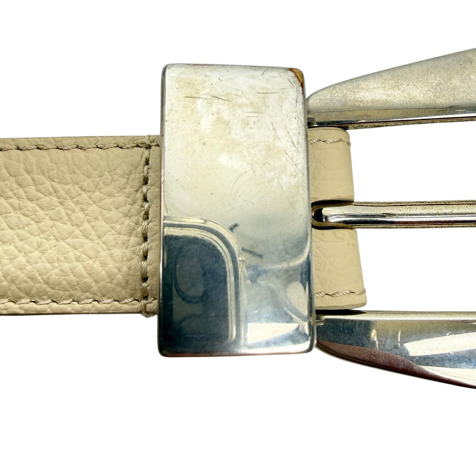 KHAITE Khaite Lucca Leather Belt Solid Brass Buckle Dark Ivory 90 Size ONE SIZE - 12 Thumbnail