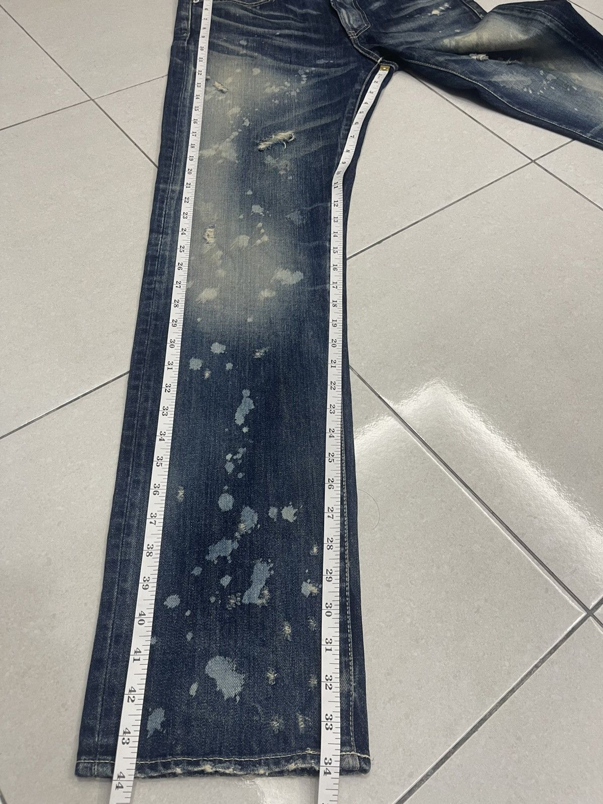Vanquish Vanquish "Hello World" Paint Splatter Distressed Denim Size US 32 / EU 48 - 20 Thumbnail