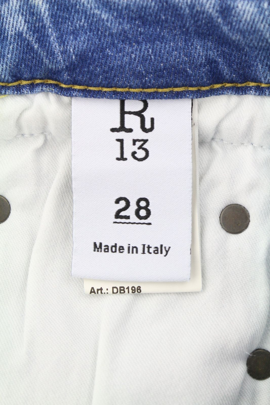 R13 BOY STRAIGHT W RIPS 28 Jasper Stretch Low Rise Blue 87165 Size 28" / US 6 / IT 42 - 9 Thumbnail