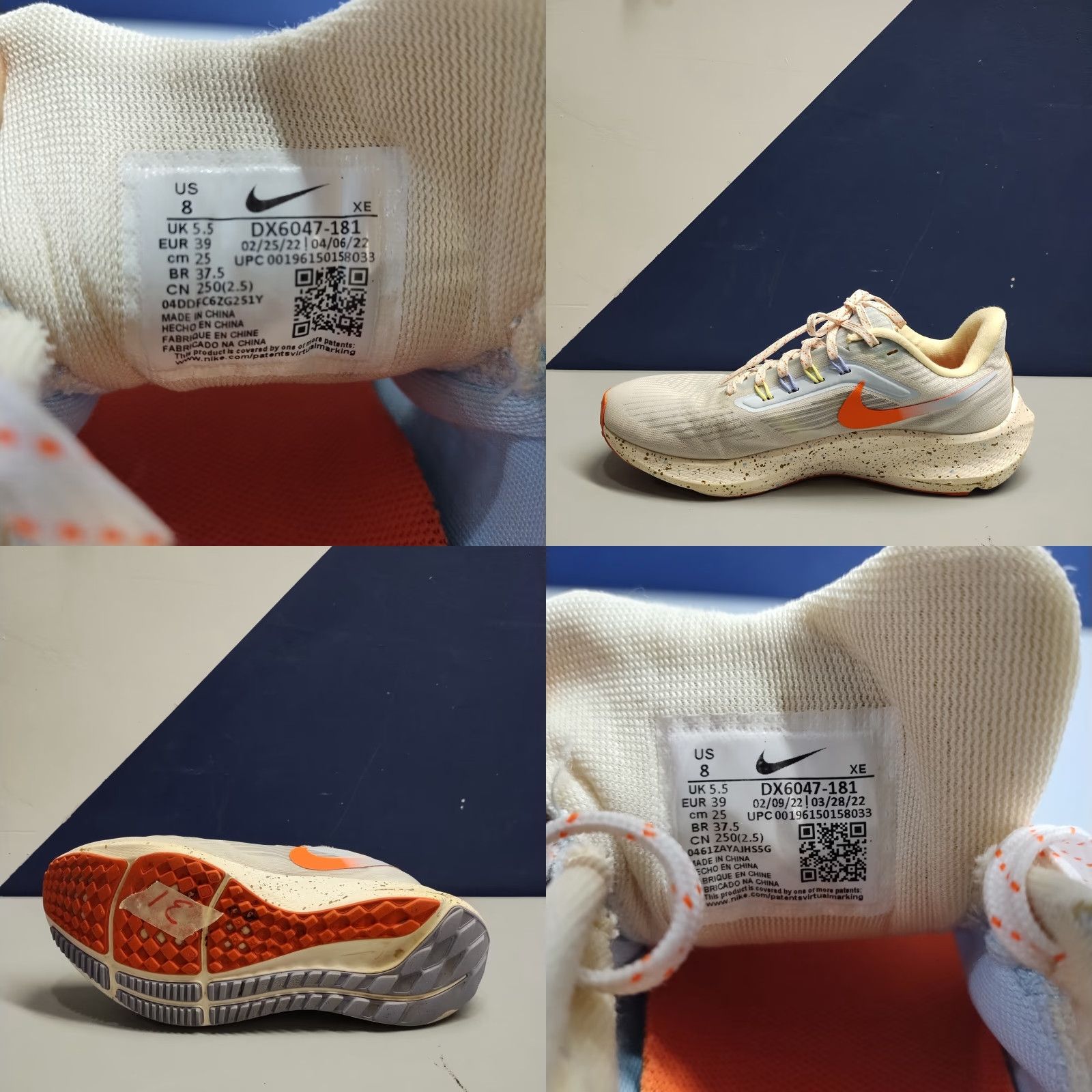 Nike Nike Air Zoom Pegasus 39 Running Sneakers Womens Size 8 Multi Lace Up DX6047-181 Size US 8 / IT 38 - 8 Thumbnail