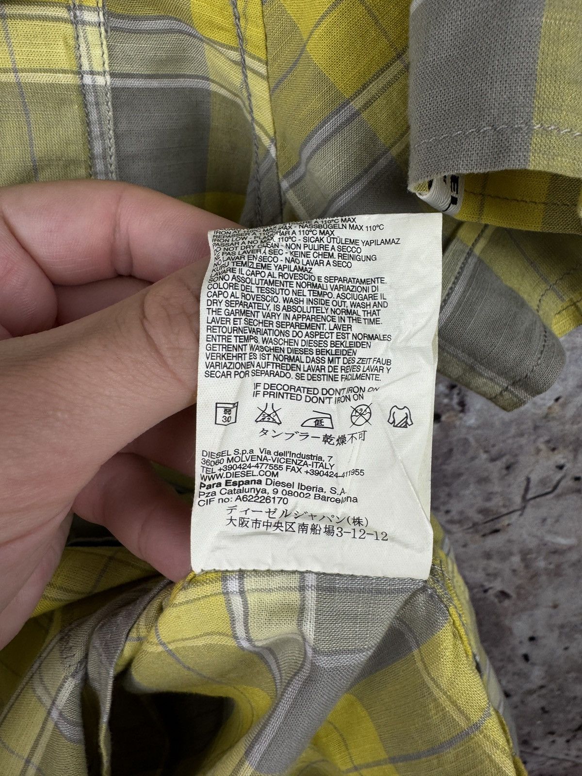 Diesel Diesel Yellow Gray Plaid Short Sleeve Shirt Button Up Casual Size US M / EU 48-50 / 2 - 10 Thumbnail