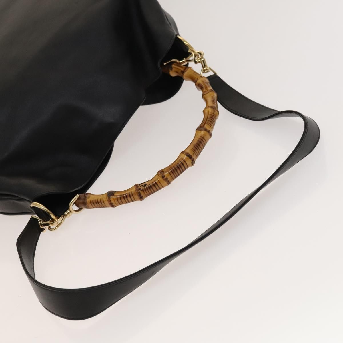 Gucci GUCCI Bamboo Hand Bag Leather Black Gold 001 001 Size ONE SIZE - 7 Thumbnail