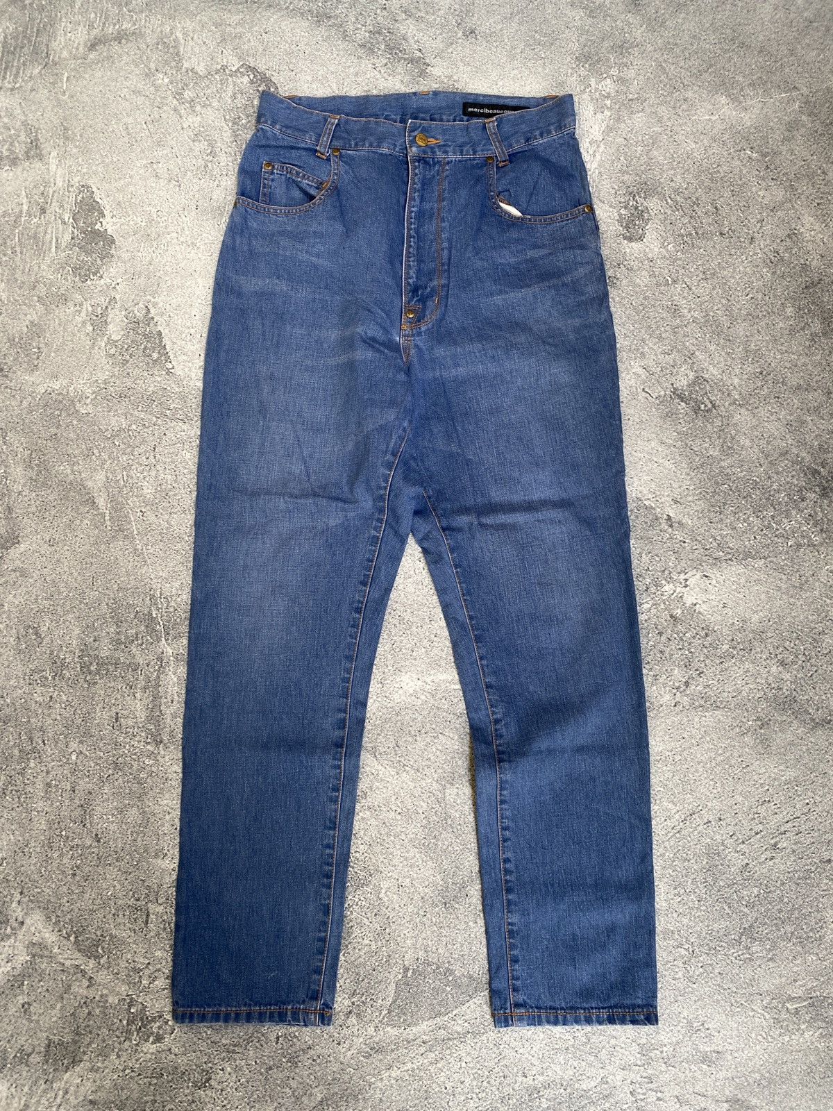 Issey Miyake × Lee MERCIBEAUCOP X LEE 3D CUT SARROUEL DENIM PANTS Size US 32 / EU 48 - 6 Thumbnail