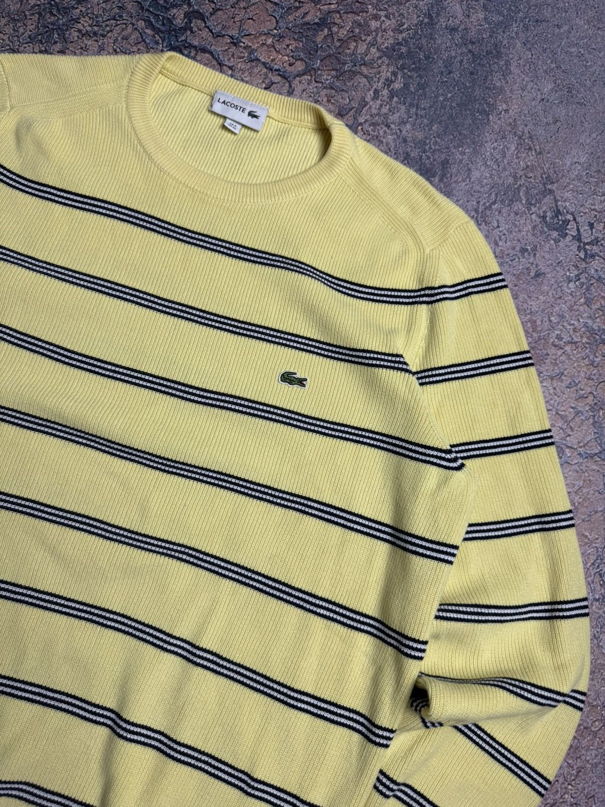 Lacoste Vintage Lacoste Sweater Knit Formal Jumper Yellow Size US XL / EU 56 / 4 - 5 Thumbnail