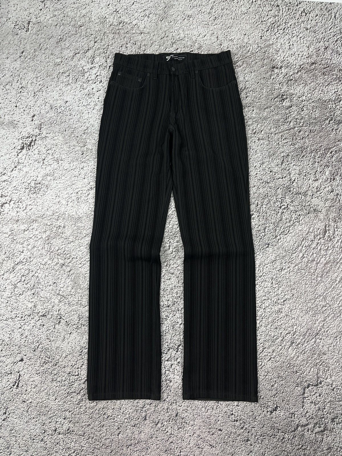 Vintage Vintage Y2K striped straight avantgarde pants oldmoney Size US 30 / EU 46 - 1 Thumbnail