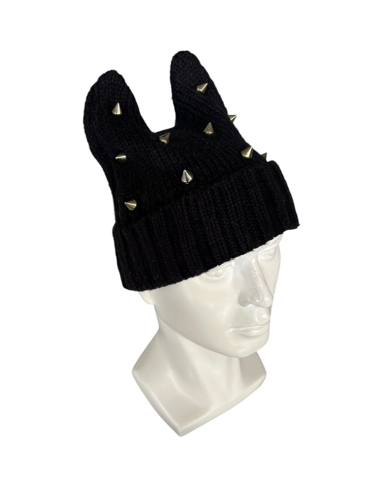 Japanese Brand × Kapital × Vintage DEVIL HORN PUNK STUDDED Knitt Beanie Hats ☠️☠️ Size ONE SIZE - 4 Thumbnail
