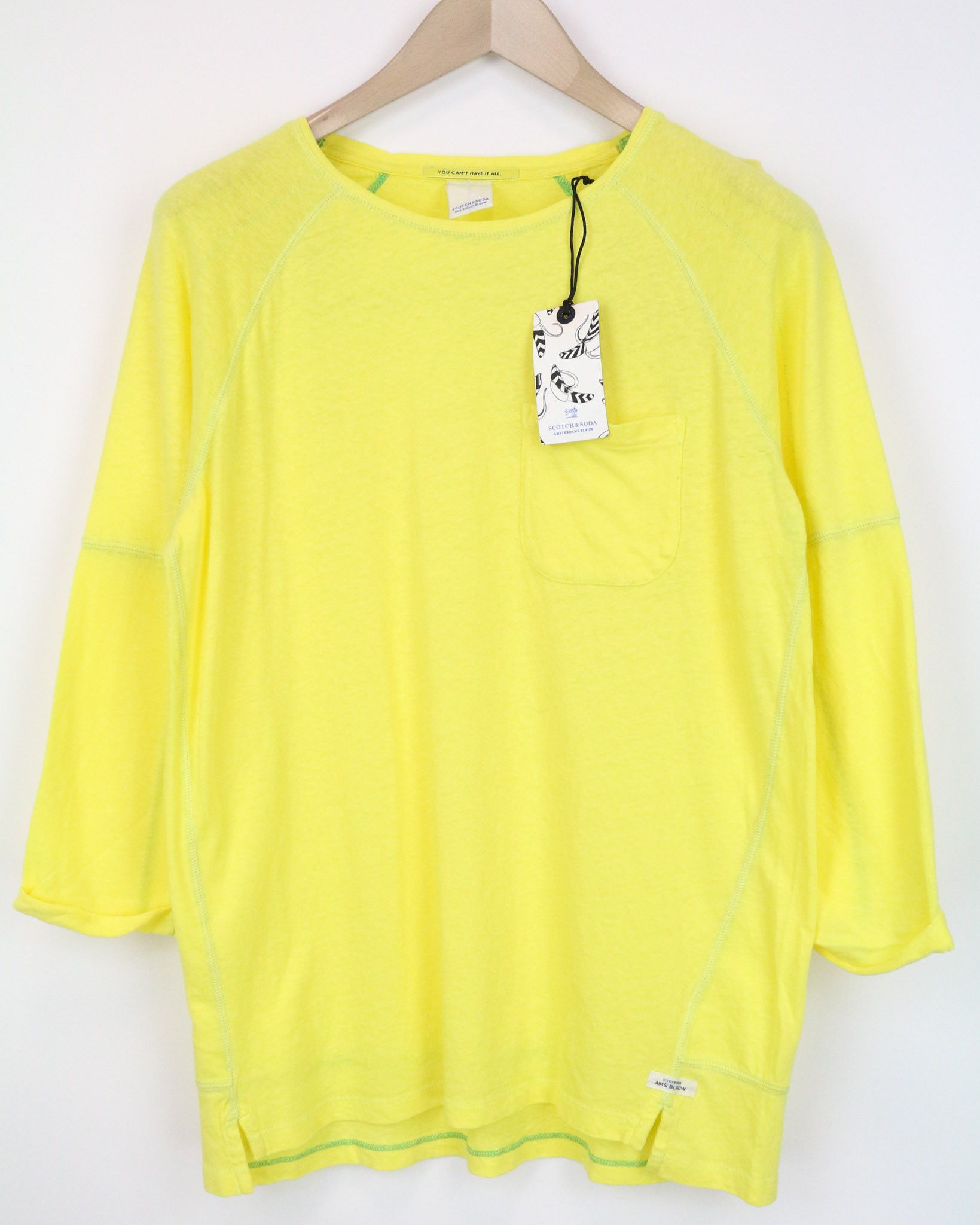 Scotch & Soda AMS BLAUW S/M Yellow Pocket T-Shirt 74977 Size US S / EU 44-46 / 1 - 1 Thumbnail