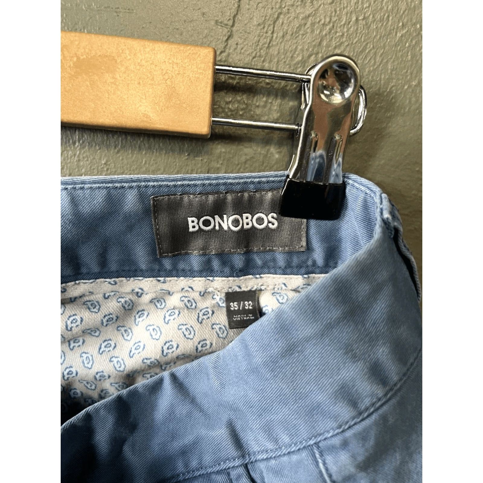Bonobos Bonobos Mens Blue Chino Pants Size 35 x 32 Regular Buttress? Size US 35 - 3 Thumbnail