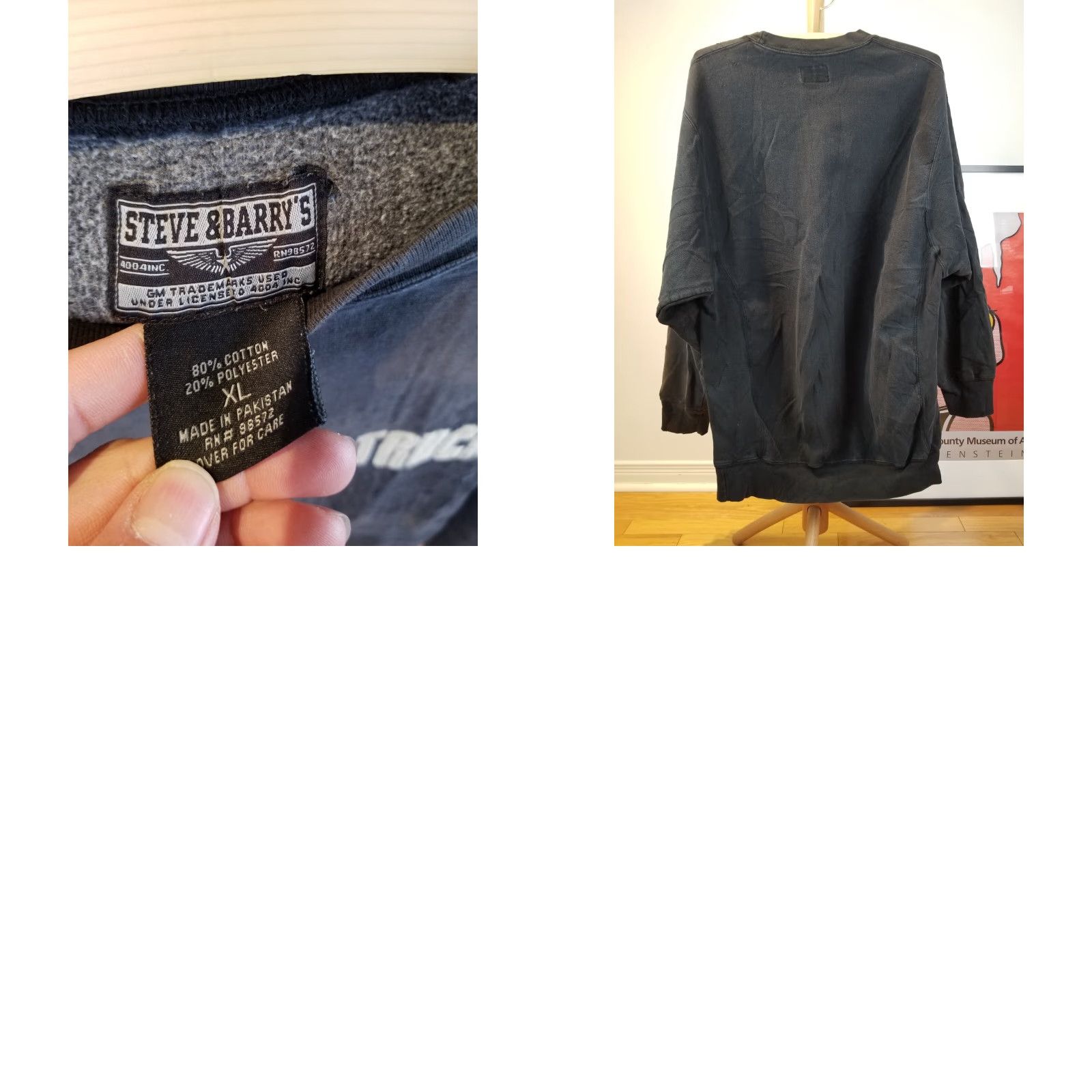 Vintage VINTAGE Chevrolet Sweatshirt | Sun Faded Distressed Black Reversed Weave XL Mens Pullover Sweatshirt Size US XL / EU 56 / 4 - 8 Thumbnail
