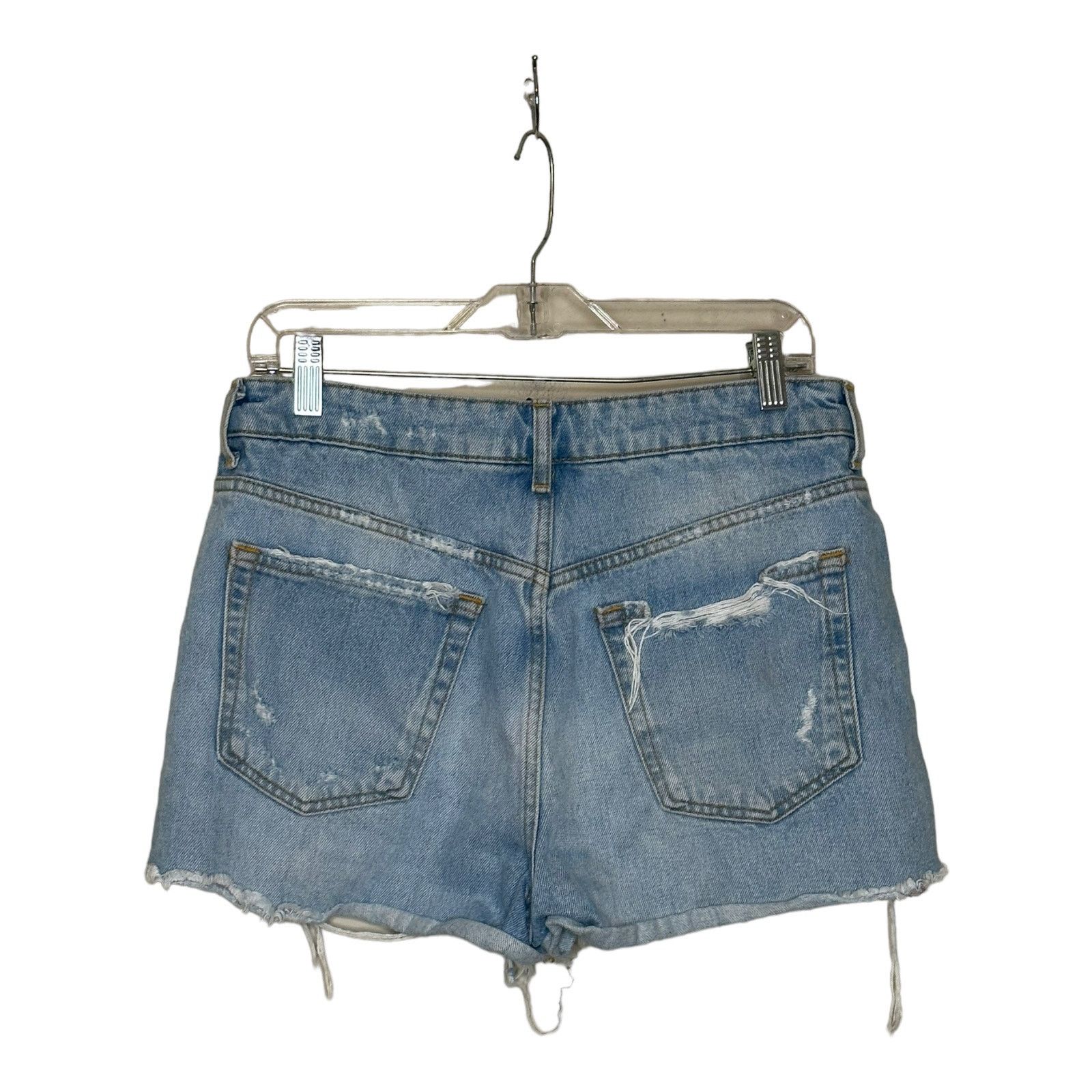Zara Zara blue denim distressed jean shorts size 8 Size 30" / US 8 / IT 44 - 2 Thumbnail