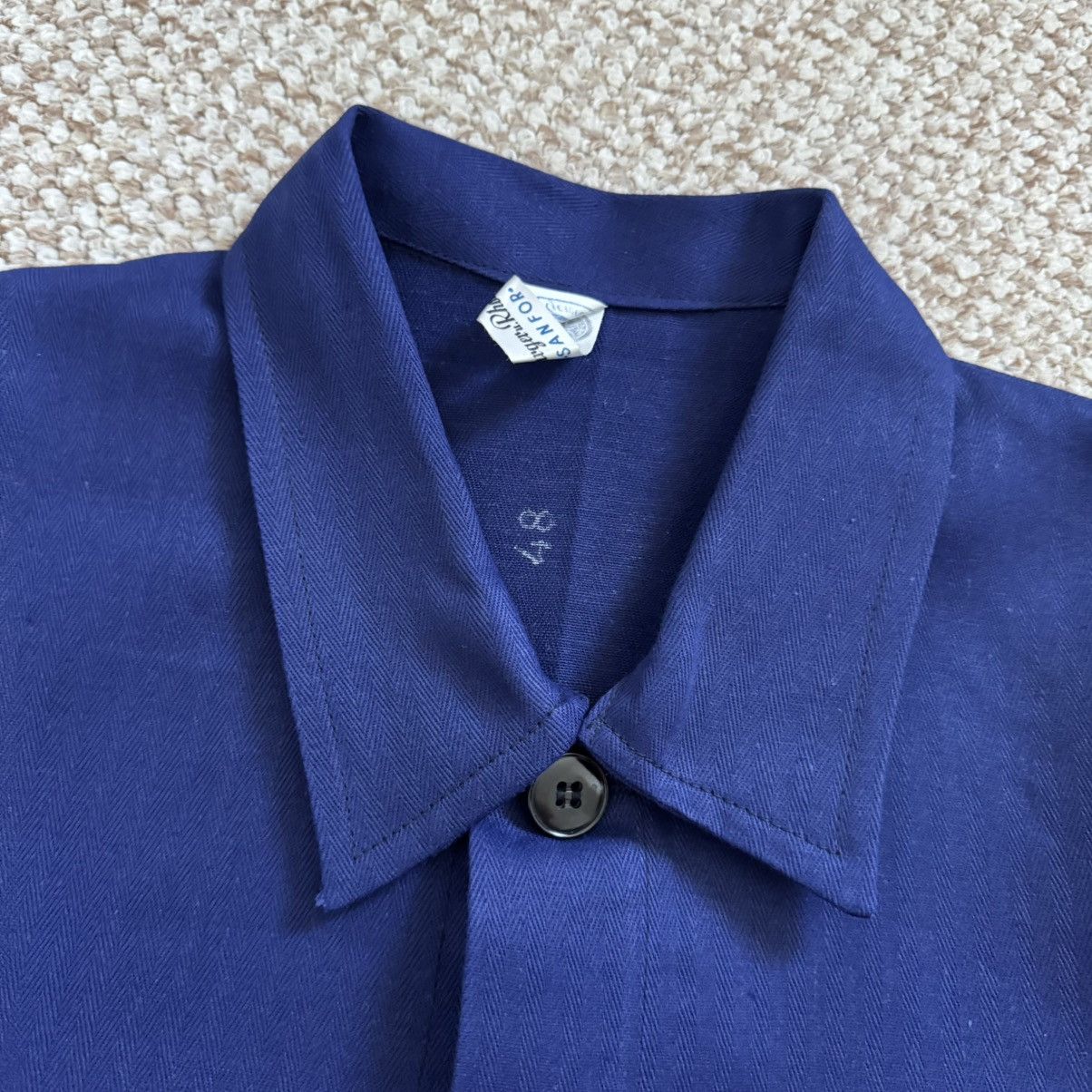 Le Laboureur French vintage HBT herringbone navy works jacket Size US M / EU 48-50 / 2 - 2 Thumbnail