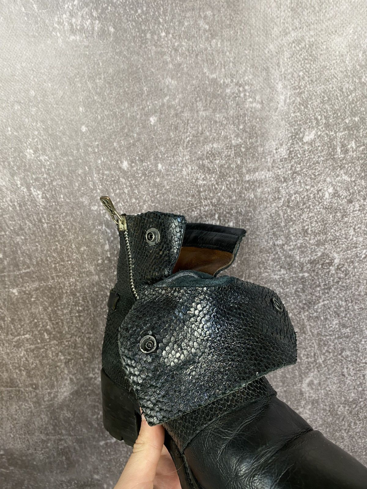 A.S.98 Vintage AS 98 Ankle Rick Owens Style Leather Biker Boots Size US 8 / IT 38 - 16 Thumbnail