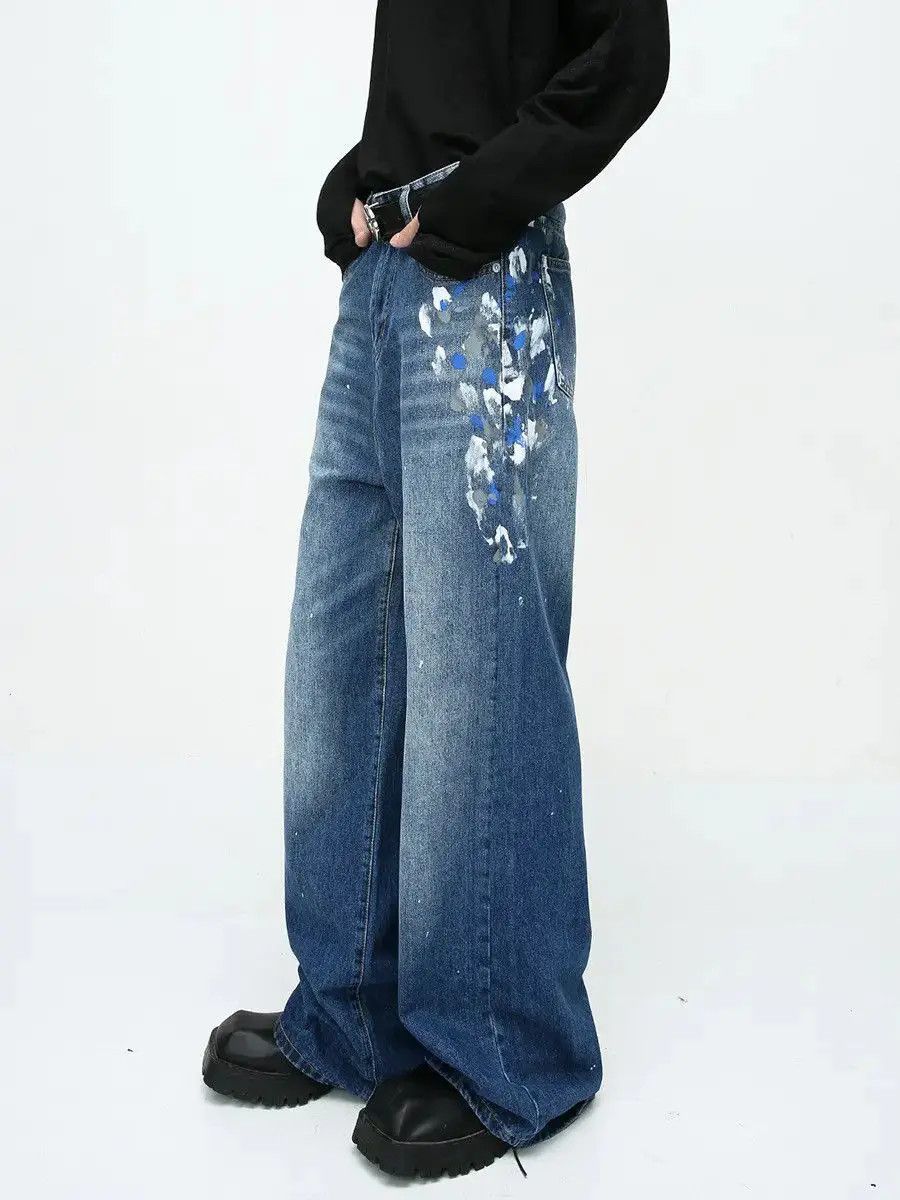 Japanese Brand Retro loose hip-hop graffiti jeans Size US 32 / EU 48 - 4 Thumbnail