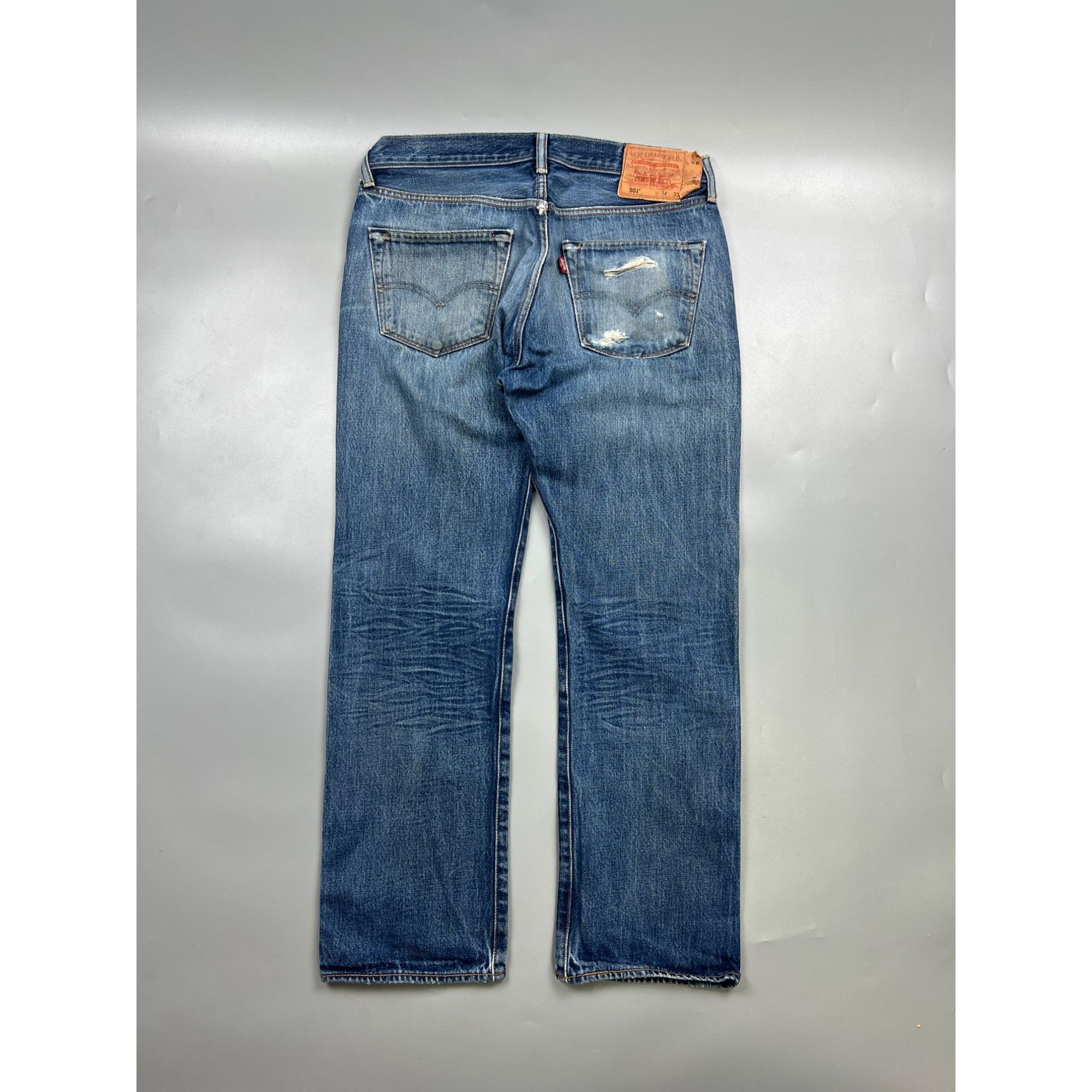 Levi's Levi’s 501 Distressed Denim Jeans Pants (Y0918) Size US 34 / EU 50 - 9 Thumbnail