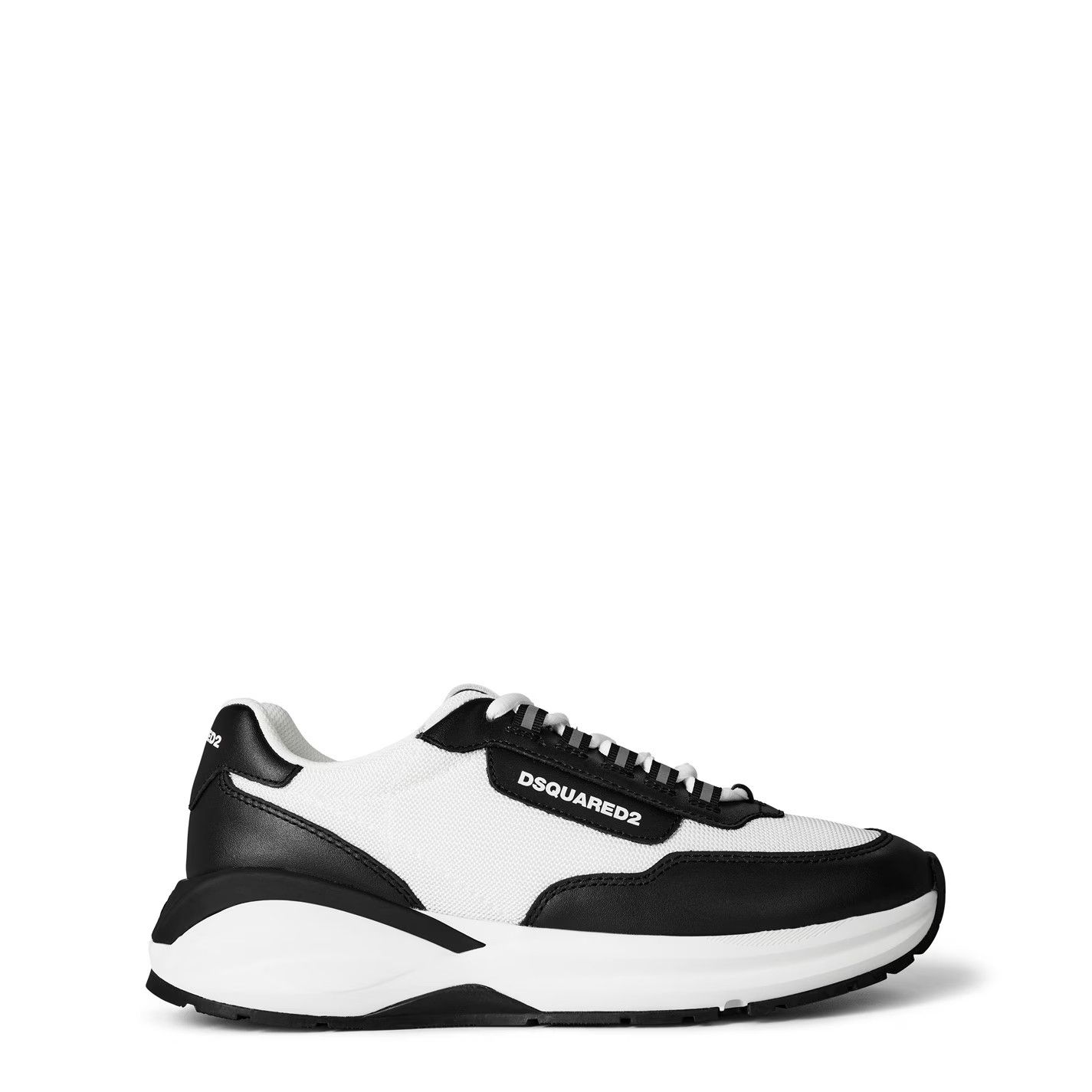 Dsquared2 o1g2r1mq0426 Leather Dash Sneakers in Black/White Size US 9.5 / EU 42-43 - 1 Thumbnail