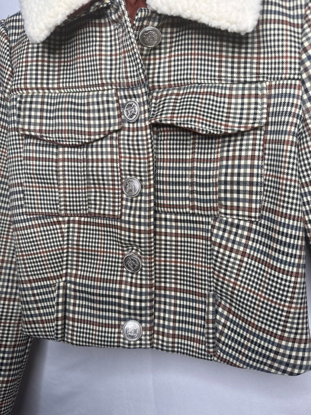 House of Harlow NWOT House of Harlow 1960 plaid shearling cropped jacket XS Size XS / US 0-2 / IT 36-38 - 5 Thumbnail