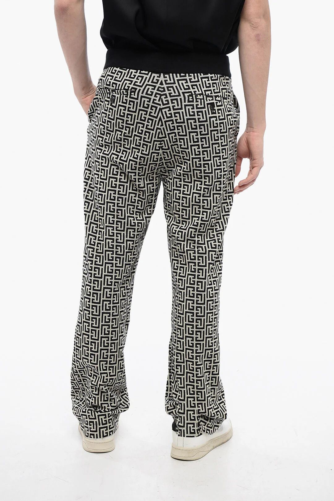 Balmain og1mm0326 Sweatpants & Joggers in Black / White Size US 32 / EU 48 - 2 Thumbnail