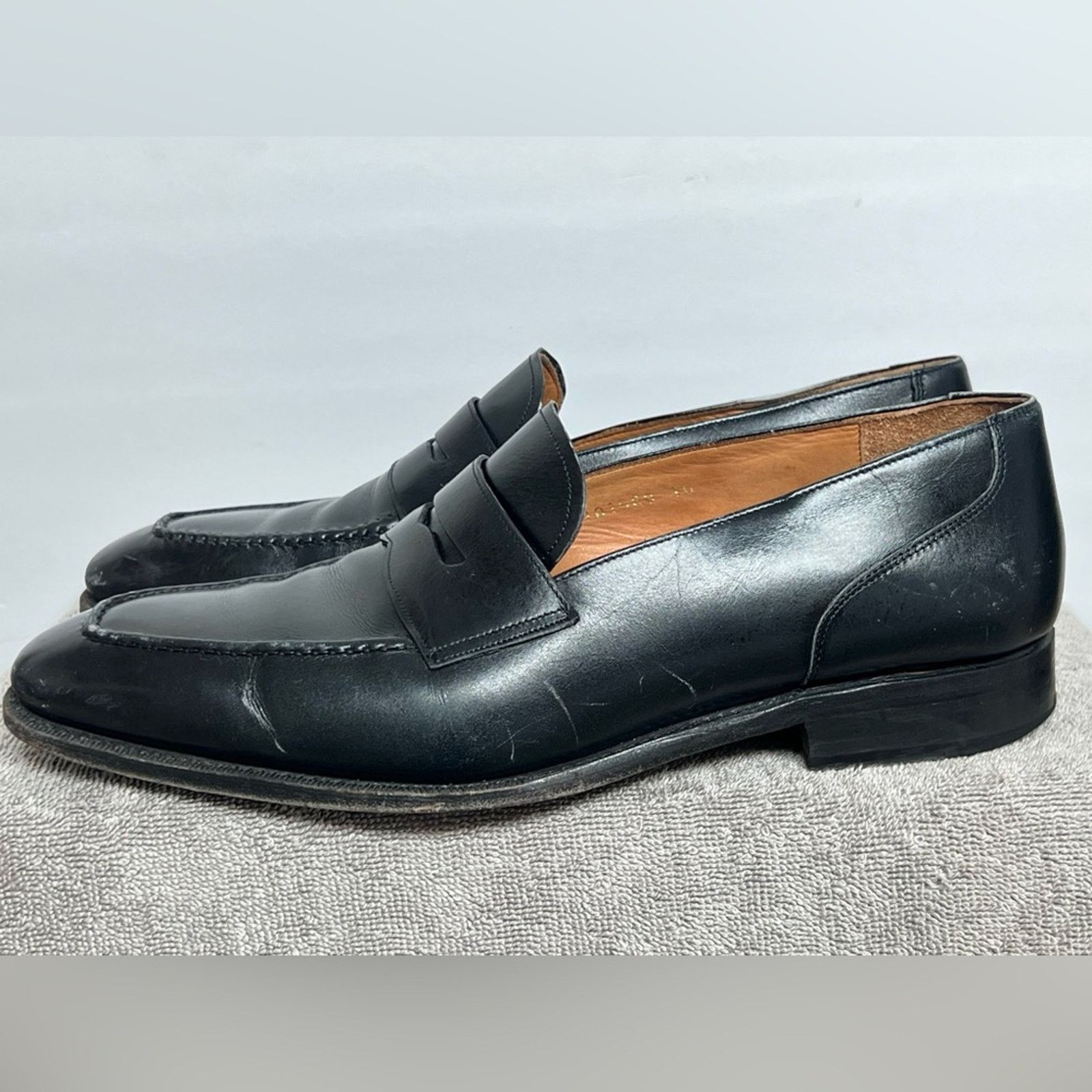 Meermin MEERMIN MENS Black Antique Calf Men’s Loafers 10 Goodyear Size US 10 / EU 43 - 2 Thumbnail