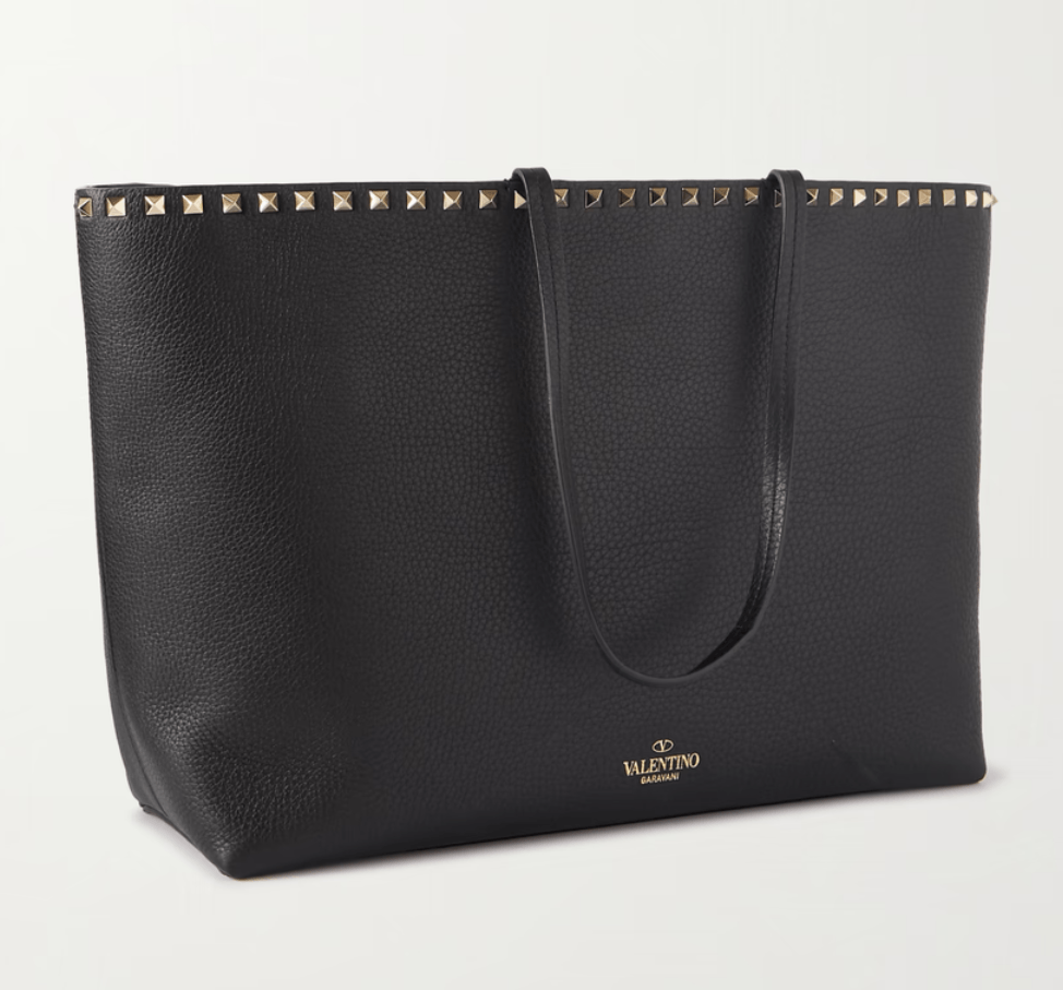 Valentino Valentino Garavani Rockstud Leather Gold Tote Shoulder Bag Size ONE SIZE - 12 Thumbnail