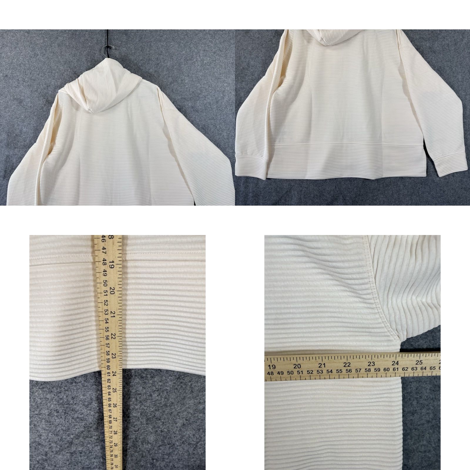 DKNY DKNY Full Zip Hoodie Womens XL Sand Ivory Ribbed Stretch Lined Pockets NWT Outdoor Casual Thermal Size XL / US 12-14 / IT 48-50 - 8 Thumbnail