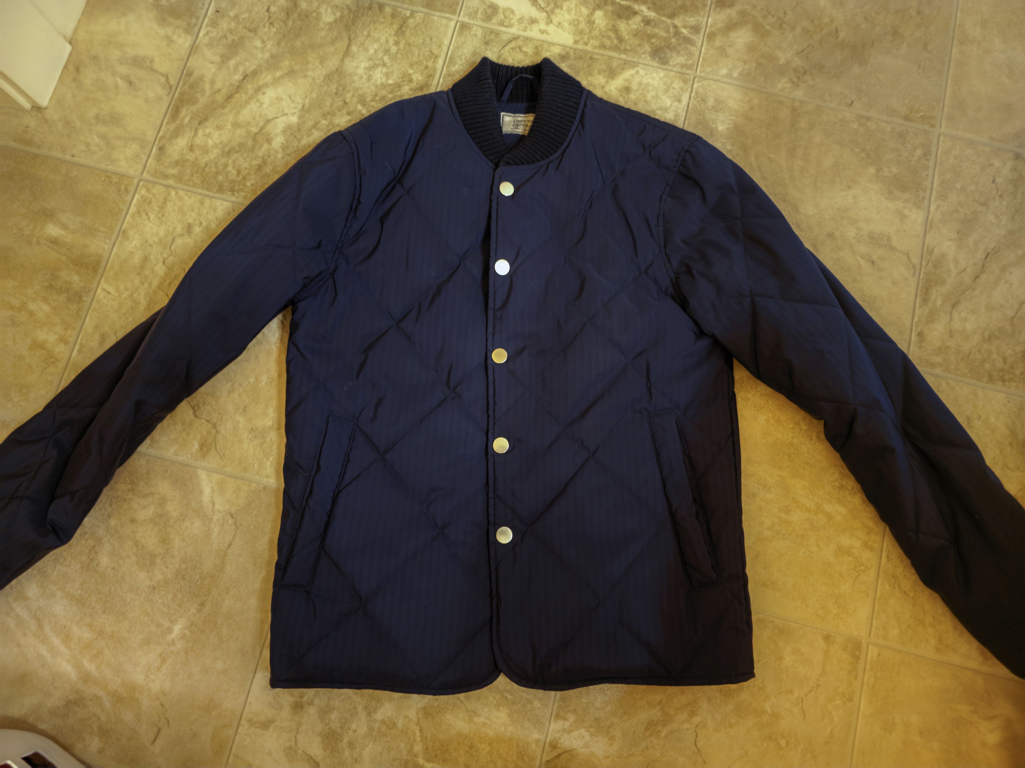 Officine Generale Quilted Navy Nylon Bomber, Size S Size US S / EU 44-46 / 1 - 1 Thumbnail
