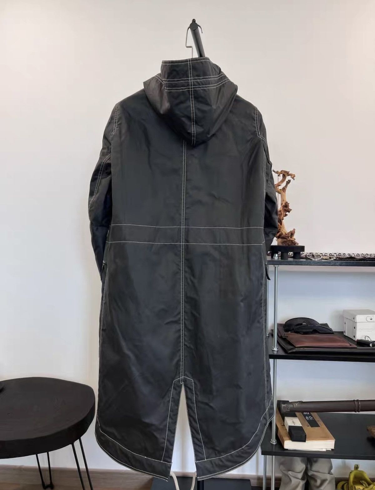 Rick Owens Rick Owens DRKSHDW Waxed Canvas Long Fishtail Quilted Coat Size US XS / EU 42 / 0 - 2 Thumbnail