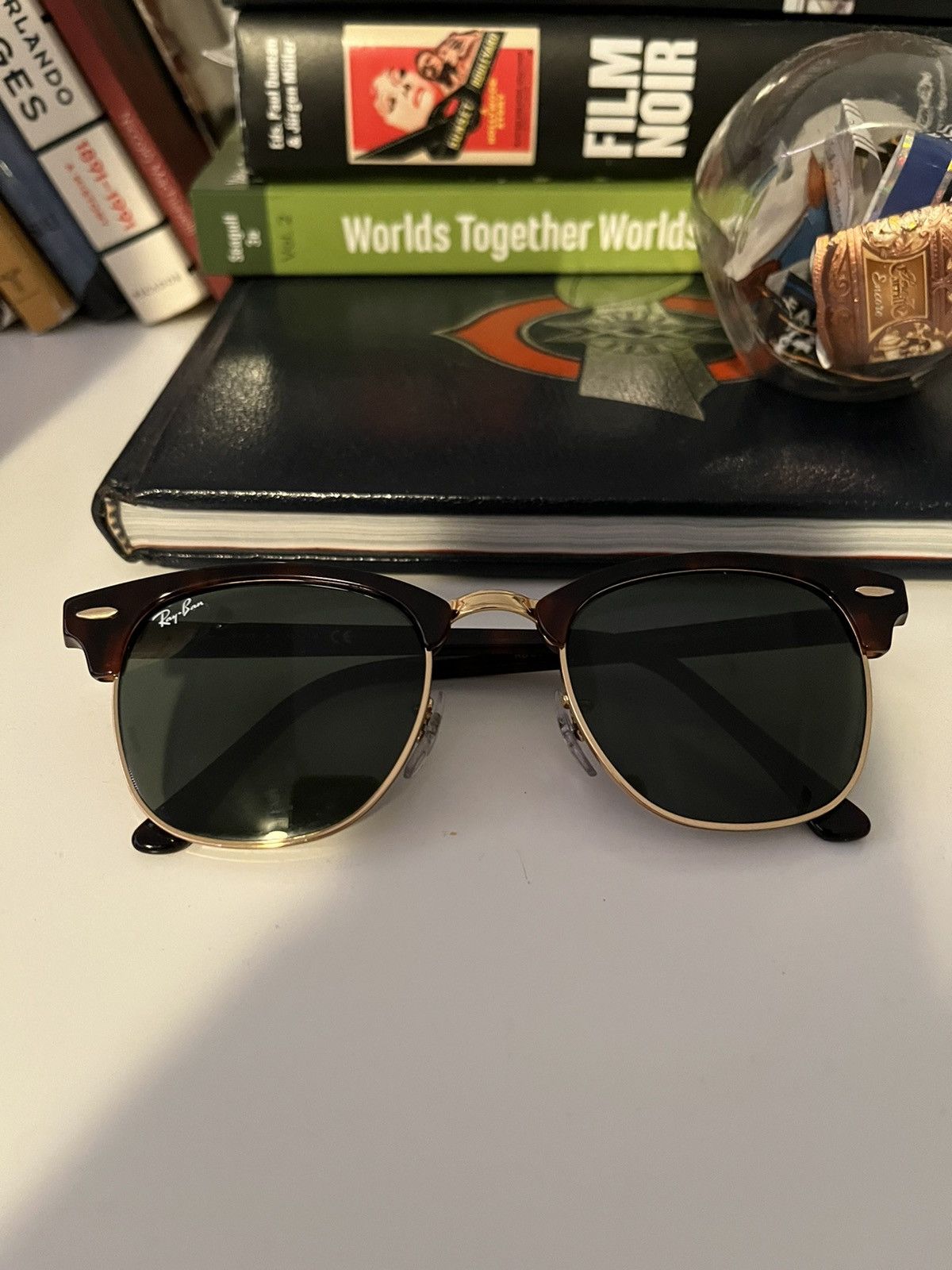RayBan Mens RayBan Clubmaster Classic Polished Tortoise Gold Frame Size 40 - 1 Thumbnail