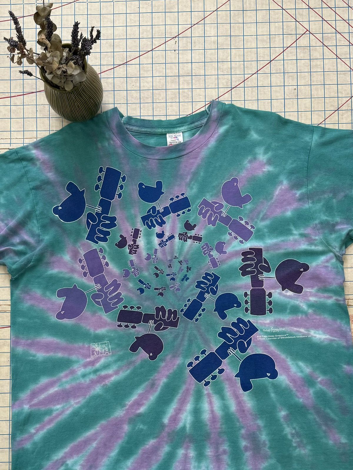 Band Tees × Vintage Vintage Woodstock 94 Tie Dye No Fade Away Rock Tee XXL Size US XXL / EU 58 / 5 - 3 Thumbnail