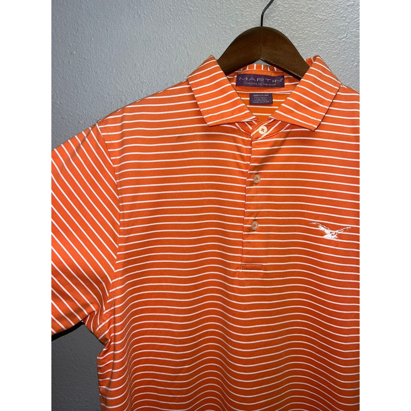 Vintage Vintage Martin Polo Shirt Orange Striped Golf SS Eagle M Size US M / EU 48-50 / 2 - 4 Thumbnail